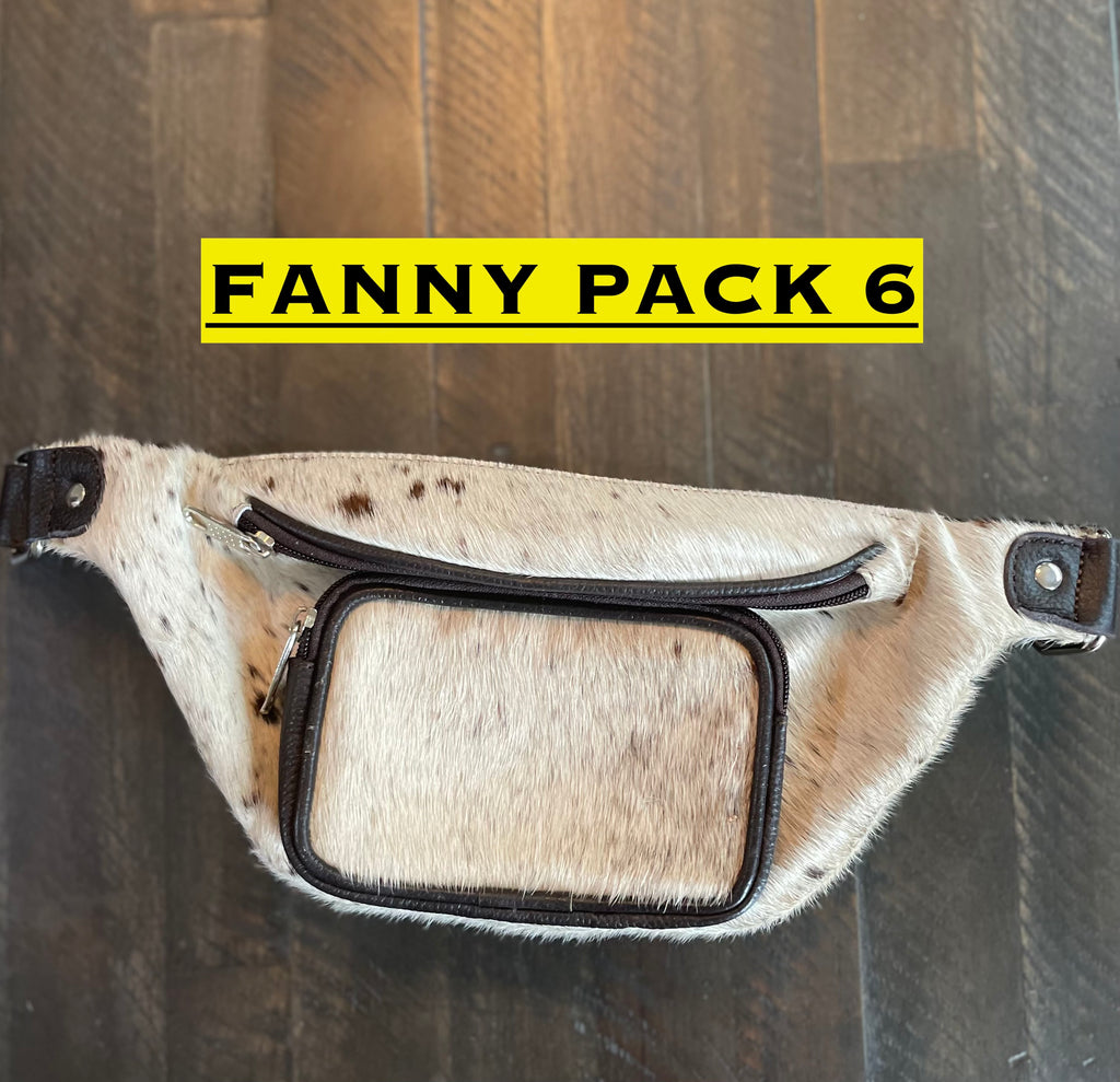 Frisco Tan & White Cowhide Fanny Pack/Bum Bag