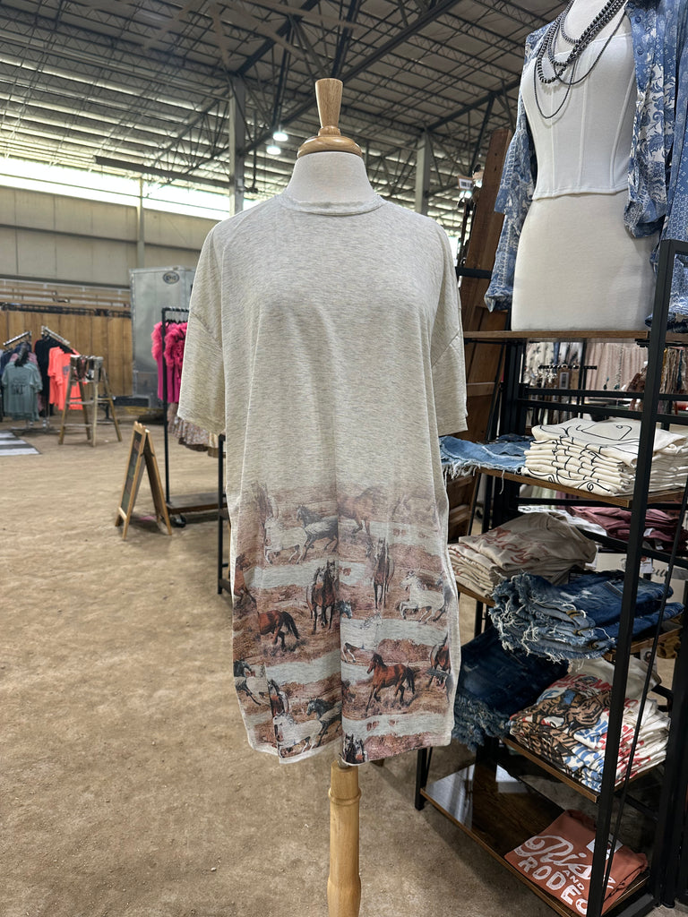 Wild Horse T Shirt Dress Lone Desert Boutique